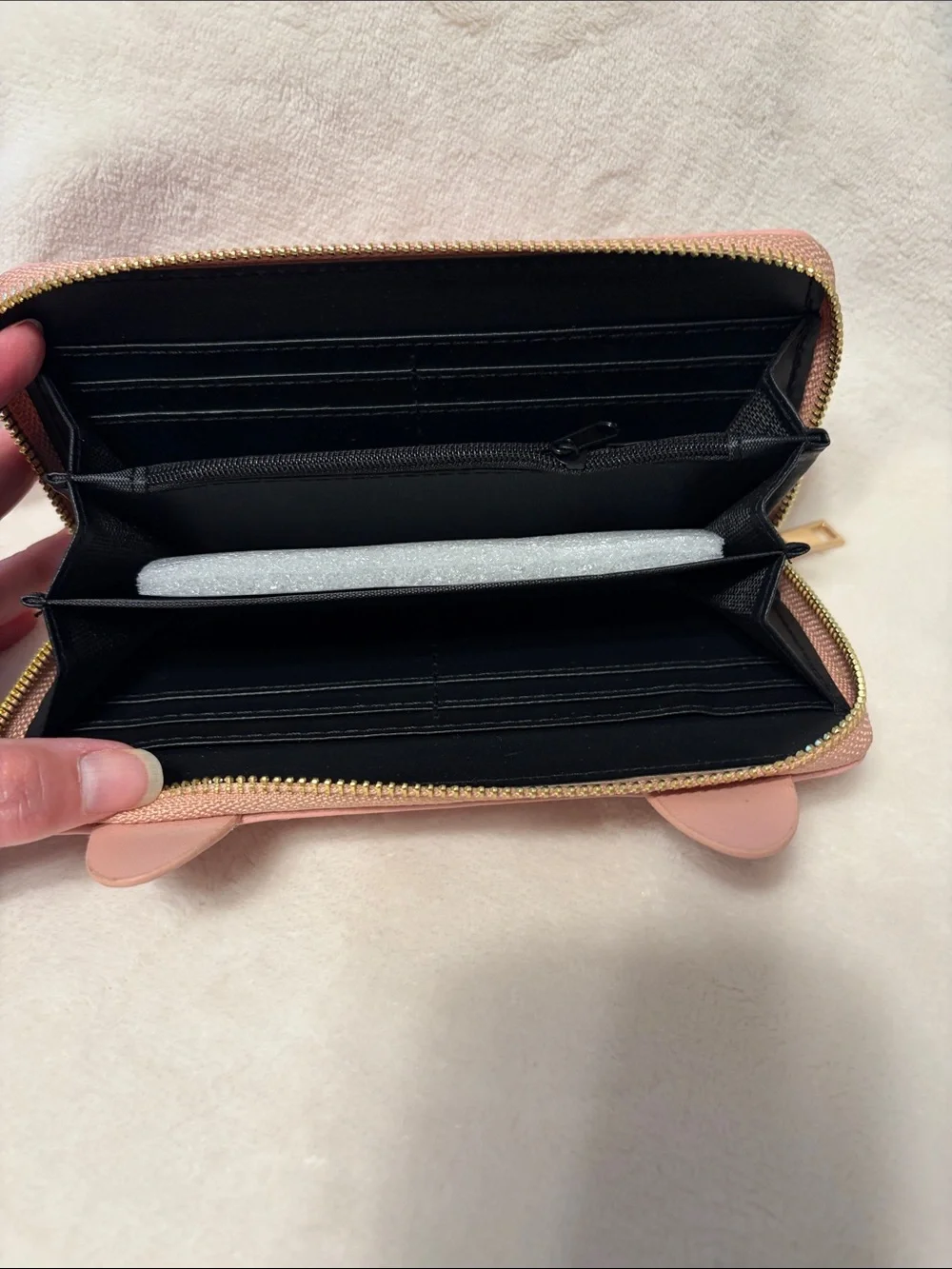 Cute Pink Cat Zip-Around Wallet - Women